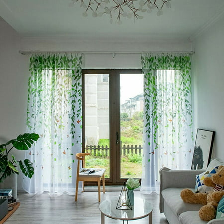 Panel Curtain Scarf Valance Window Door Floral Home Polyester Practical